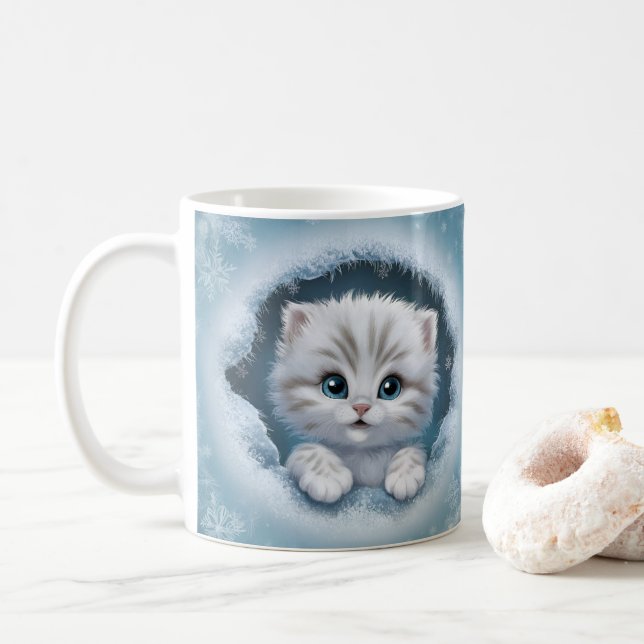 Quebra de caneca de gatinho 3D bonito - Presente i (Com Donut)