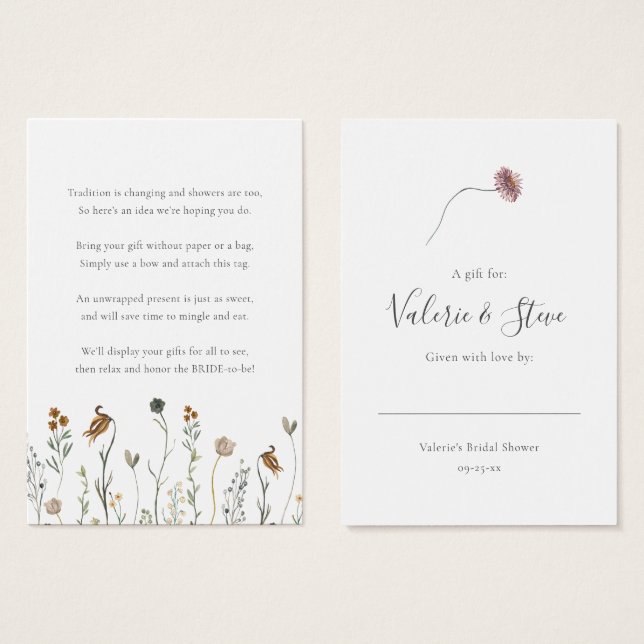 Quebra de flores selvagens Sem etiqueta de present (Frente & Verso)