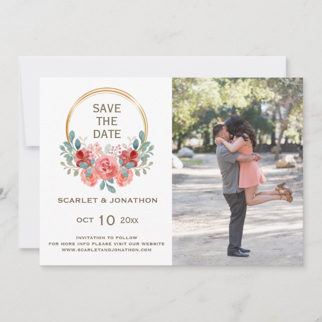 Quebra Floral De Aquarela Salva O Cartão com fotos (Frente)