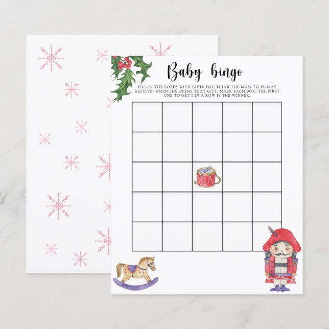 Quebra-Nozes - Jogo de bingo para chá de bebê (Frente/Verso)