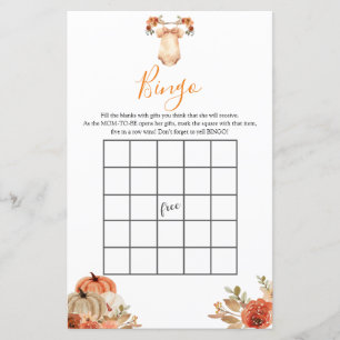 Queda Abóbora Pumpkin Floral Bebê Chá de fraldas B