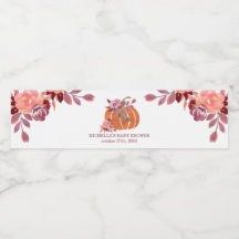 Queda Aquarela Bomba Abóbora Rótulo da Garrafa de 