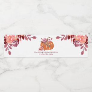 Queda Aquarela Bomba Abóbora Rótulo da Garrafa de