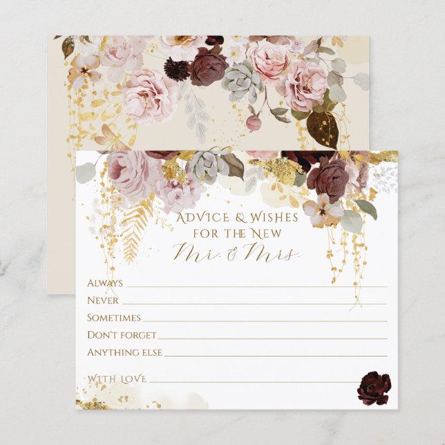 Queda Chá de panela Floral Dourado de Flor Selvage (Frente/Verso)