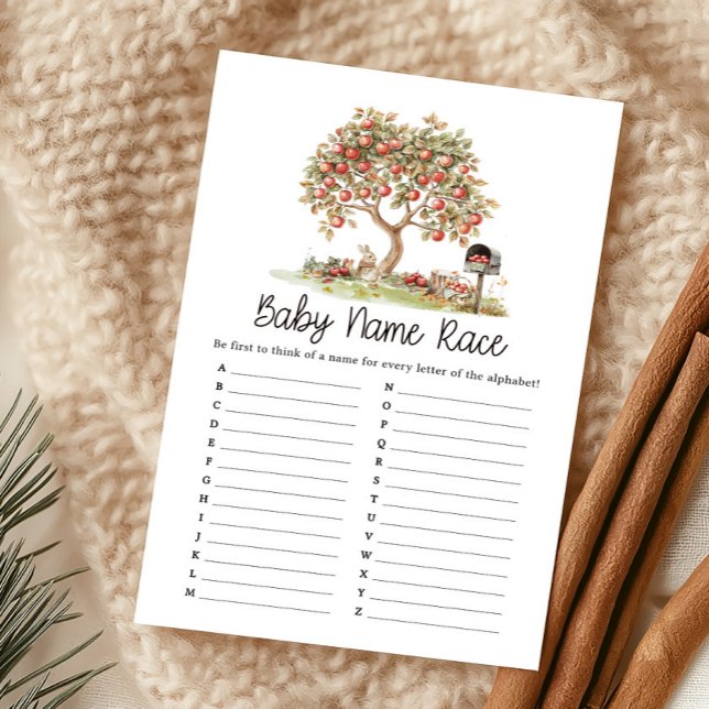 Queda Concurso de Nomes de Bebê Maçã dos Nossos Ol (Fall Apple Tree Baby Shower Baby Name Race Game)