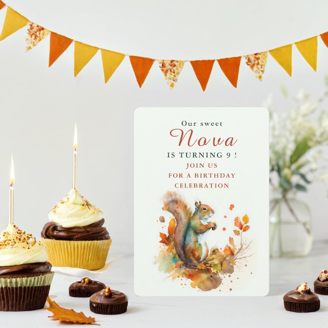 Queda de esquilo - Cartão de Convite de Aniversári (Criador carregado)