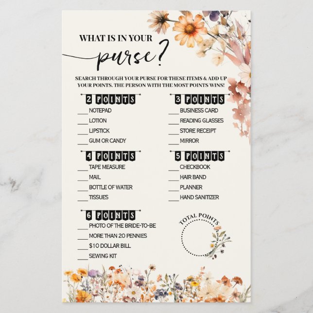 Queda de flores silvestres O que está no Cartão de (Frente)