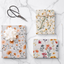 Queda de Watercolor Flores Selvagens Simples e Leg