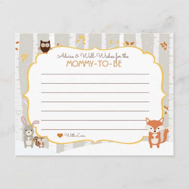 Queda de Woodland / Cartão de Aviso para Chás de f (Frente)