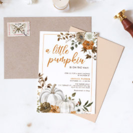 Queda Floral Russo Pumpkin Chá de fraldas Convite