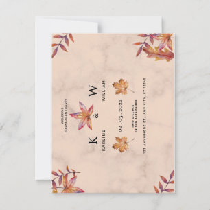 Queda no convite para festa de noivado no outono