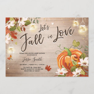 Queda no outono nupcial do bebê do convite do chá