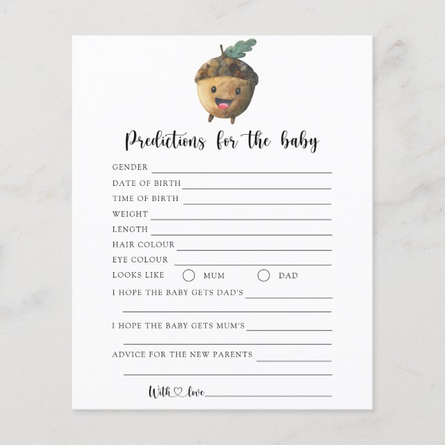 Queda - predições e conselhos para bebês (Frente)