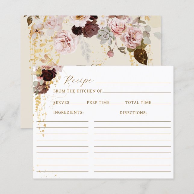 Queda Receita Dourada de Chás de panela Florais de (Frente/Verso)