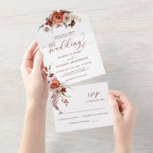 Queda Terracotta Wildflower Detalhes do Casamento