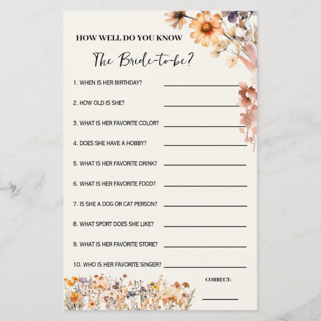 Queda Wildflower Como Você Conhece O Cartão De Jog (Frente)