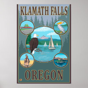 Quedas de Klamath, poster de viagens de
