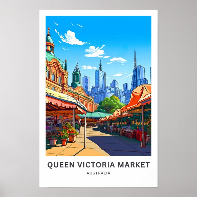 Queen Victoria Market Austrália Viagem Impressão (Frente)