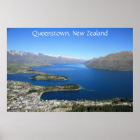 Queenstown do Pico de Bob, Nova Zelândia - Poster