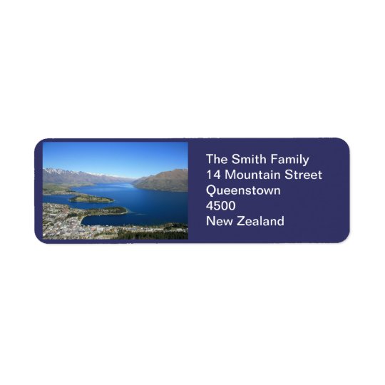 Queenstown NZ, etiqueta de endereço customizável