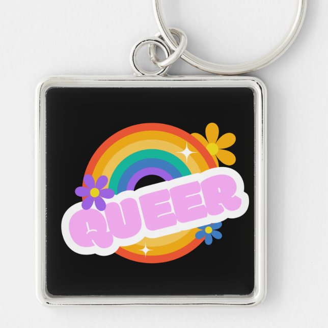 Queer. Chaveiro de placa LGBT+Pride (Frente)