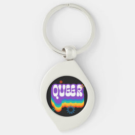Queer. LGBT+Orgulho. Arco-íris. Chaveiro