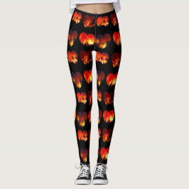 Queimando Floresta de Amor Queimando Leggings