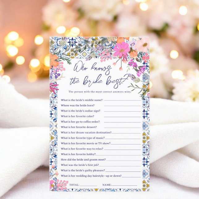 Quem conhece a noiva melhor jogo de chá de panela  (Who know the bride best italian bridal shower game)