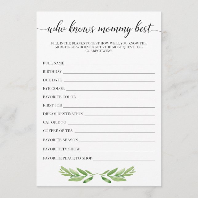 Quem Conhece As Melhores Cartões De Jogo De Chá de (Frente)