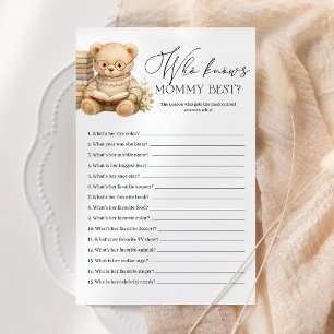 Quem Conhece Melhor a Mamãe Urso Jogo para Chá de