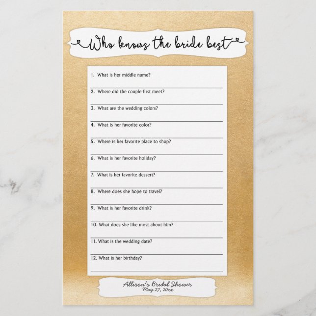 Quem conhece melhor a noiva, ele disse que ela dis (Frente)