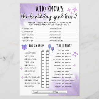 Quem Conhece O Melhor Jogo Da Rapariga De Aniversá