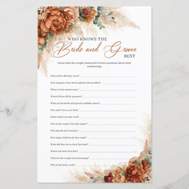 Quem Conhece o Noivo e a Noiva Melhor Terracota (Frente)