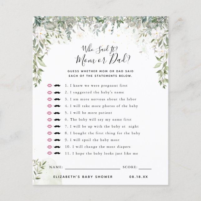 Quem Disse Isso | Jogo do Chá de Bebê (Frente)