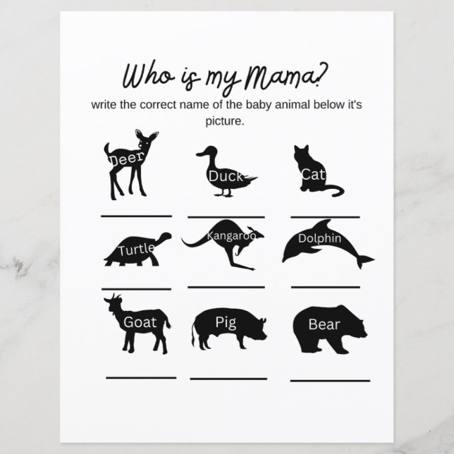 Quem é a minha mãe? jogo de chá de fraldas com res (Frente)