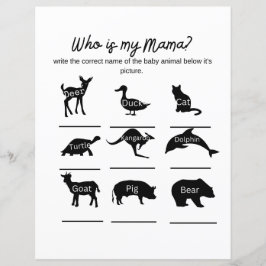 Quem é a minha mãe? jogo de chá de fraldas com res