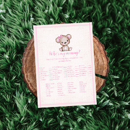 Quem é a minha Mamãe, um cartão de bebê de urso