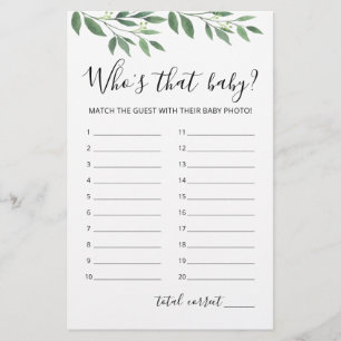 Quem é aquele bebê? Jogo da Festa de Chá de fralda