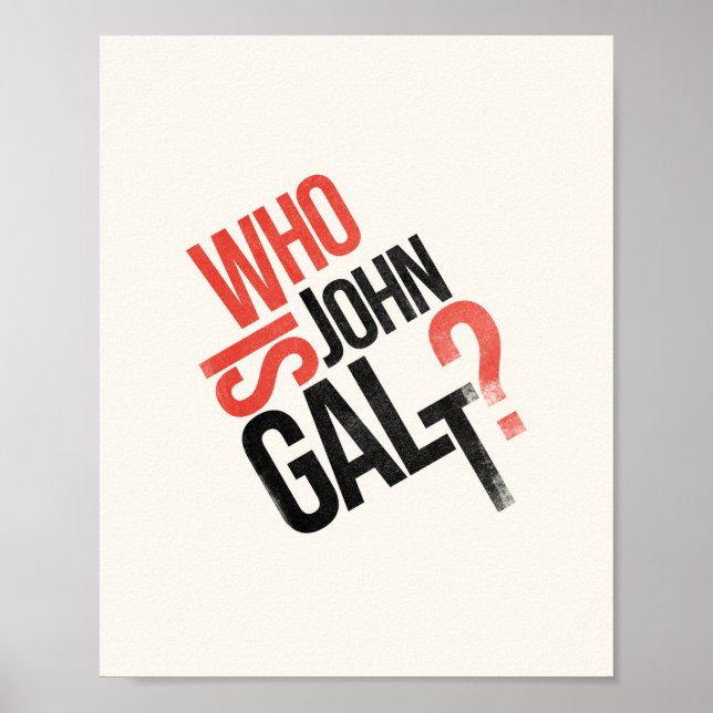 Quem É John Galt? Ayn Rand Poster (Frente)