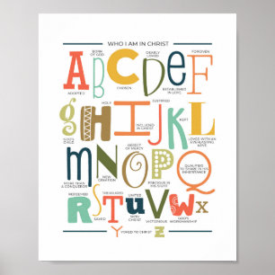 Quem eu sou no poster da escritura do alfabeto do