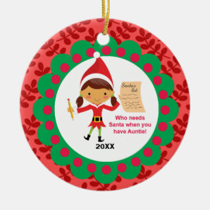 Quem precisa o Auntie enfeites de natal de Santa