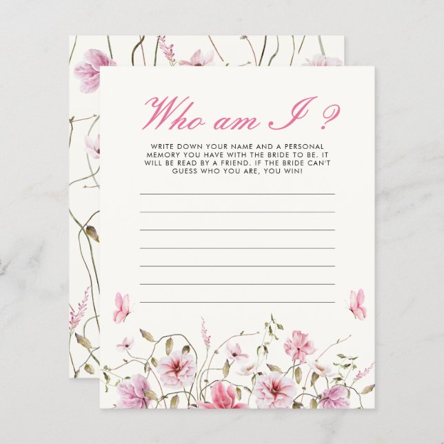 Quem Sou Eu Borboleta Jogo Chá de panela (Frente/Verso)