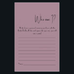 Quem Sou Eu? Folheto de jogos do chá<br><div class="desc">Faça isso por você ao adicionar seu texto. Para acessar ferramentas avançadas de edição,  vá para "Personalizar",  role para baixo e pressione o link "clicar para personalizar mais". Para obter mais designs correspondentes,  clique no link "Outros produtos desta coleção"</div>