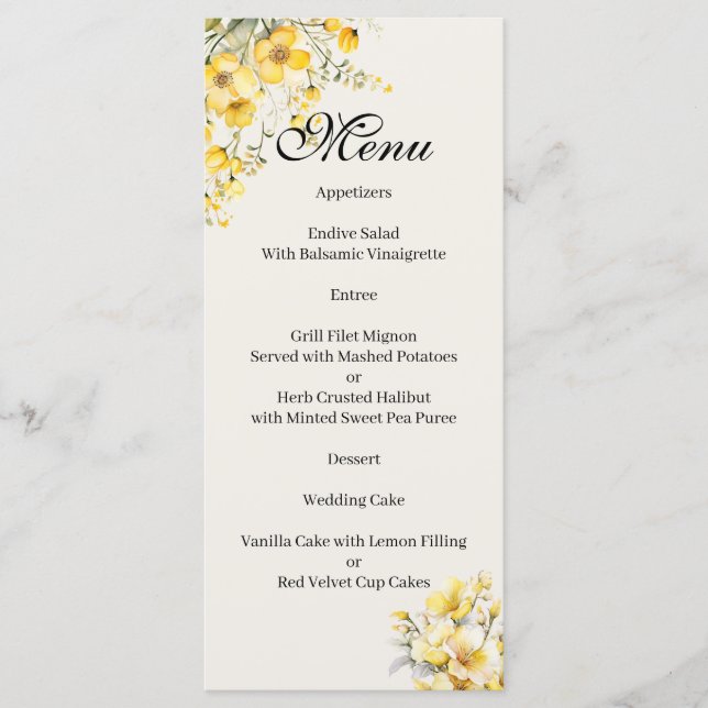 Quenceanera yellow gold Menu (Frente)