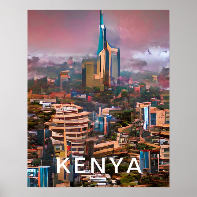 Quênia Nairobi Viagem City Poster (Frente)