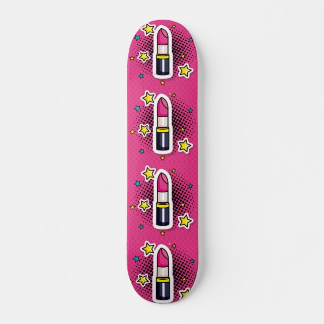 Quente-Diva Pop Art Lipstick skate Decaboard (Frente)