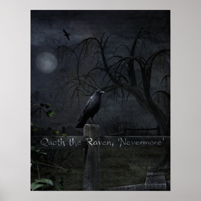 "Quente o Raven, 'Nunca mais'" Poster gótico (Frente)
