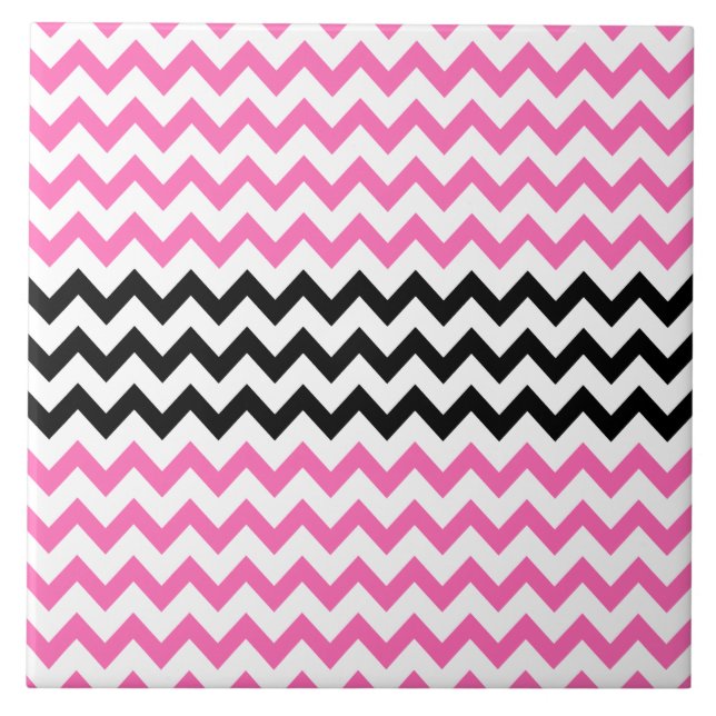 Quente rosa e Preto Chevron por Shirley Taylor (Frente)