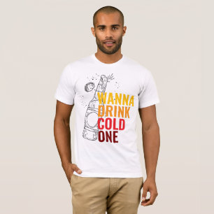"Quer Beber Uma Fria" Camiseta Masculina Tipografi