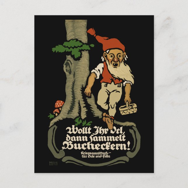 Querer petróleo, Coletar Loucos de faia WW1 Cartão (Frente)